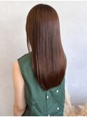 透明感カラーチョコレートブラウン＊艶髪ストレートロング