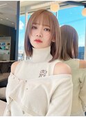 韓国ボブ☆流れる顔周りで丸顔カバーが叶います☆