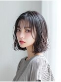 くびれヘア韓国風巻きアプリコットオレンジ夏ハイライト