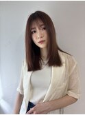 髪質改善ストレートロング×アッシュベージュ