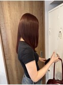 ワインレッド×髪質改善ストレート
