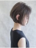 ショートくびれヘアアプリコットオレンジハイライトカラー
