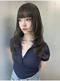 くびれヘア/アプリコットオレンジ/夏のヘアアレンジ/梅田