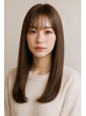 美髪ストレート×アッシュブラウン