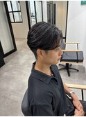 曲がる縮毛矯正/men's/センターパート/ダウンパーマ/新宿/藤沼
