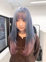 ワンバイワンヘアーツー(OnexOne HAIR2)&nbsp;デザインカラー/アイスブルー/ピンク/裾カラー