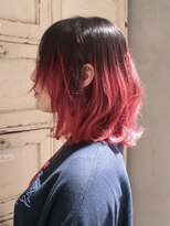 ロリム(RorriM)&nbsp;ミディアムボブ　チェリーレッド　ダブルカラー