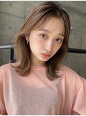 シースルーバングと明るめベージュで春styleにイメチェン♪