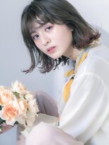 リル(re'll) 《花屋併設》オレンジRose/カール/ラフ/斜めバング@20代30代40代