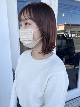 ビュートヘアー(Viewt hair) 【viewt hair】外ハネミディ×ピンクオレンジ　福山