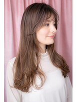 モッズヘア 越谷(mod's hair) ピンクベージュハイライト韓国風波巻きロングZ越谷20代30代40代