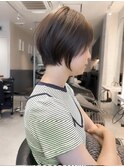 ショートくびれ丸みショートボブハイライトイメチェン髪質改善柏