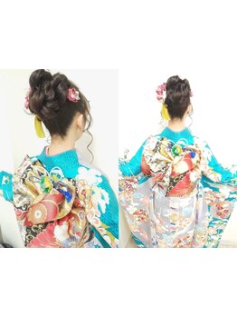 12月中旬にリハーサル付き（ヘア、メイク、帯結びの打ち合わせ） 洗練された技術をお客様にお届け。