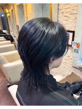 ヴィサージュプラス(VISAGE plus) ウルフカット×ネイビーブルー