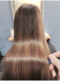 髪質改善ストレート×カラーで艶ロングに