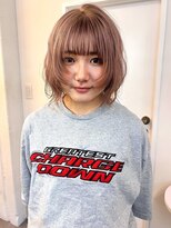 顔周りレイヤー ハイトーン パールベージュ ケアブリーチ 艶髪