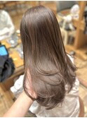 ブリーチなしカラーココアグレージュレイヤーカットNA_133
