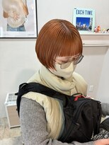 バブルス 溝の口(BUBBLES) ショートボブ/オレンジブラウン【BUBBLES溝の口】