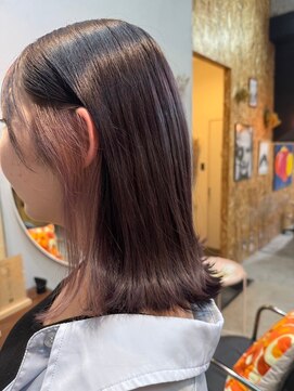 チャプター 問屋町(chapter) 外はねボブピンクベージュインナーカラーケアブリーチ髪質改善