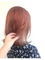 ヘアメイク オブジェ(hair make objet) pink ×beige のインナーカラー