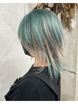 ヘアアトリエコモノ(hair l'atelier KoMoNo) 【2bleach】NEOインナーカラー！ペールグリーン×ホワイトカラー