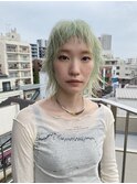 [横浜/横浜駅]ウルフカット／グリーンカラー