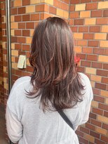 ヴィップルーム(viproom) セミロング動きのあるレイヤースタイル/ローズブラウンカラー