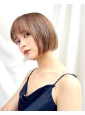【修】20代30代40代◎透明感カラー×韓国切りぱなしボブ