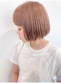 ダブルカラーベージュカラーハイトーンカラーケアブリーチボブ