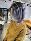 contrast balayage_シルキーホワイトアッシュ_