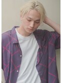 ツーブロックマッシュ束感波巻きハイライト