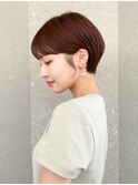 ショート×顔周り×前髪×シルキーベージュ×グレージュカラー