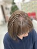 魅せるグレーカラー（脱白髪染）表面ハイライト&カラーカット