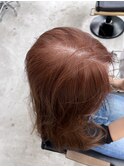 ブリーチなしのイルミナダブルカラー　オレンジブラウン