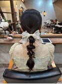 星華,黒髪,ネビージュ,小顔,ヘアアレンジ