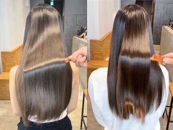 アイティーバイアルバム 北千住店(IT by ALBUM)の写真/【カット+ストレート+TR¥8600~】ツヤ感溢れる美髪へ。柔らかく自然なストレートを実現！[北千住]