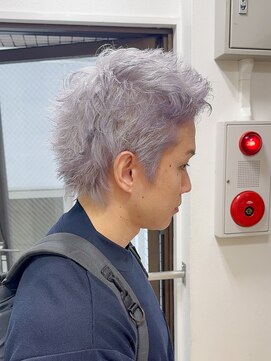 フラッグヘアー 博多駅前店(Flag HAIR) 金髪スパイキーショートハイトーンカラーホワイトブロンド