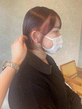 ユニカ 宇都宮(yunica) ミニボブ/イヤリングカラー/暖色カラー