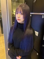 インク サカエ(inq sakae)&nbsp;ケアブリーチ2回/デザインカラー/ダークブルー/艶髪