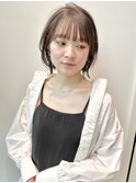 大人ナチュラル小顔レイヤーミディアムくびれ