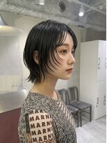 シール 梅田(CIRR) マッシュウルフボブパーマミルクティーベージュシルバーアッシュ