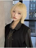 レイヤーボブ／ブロンド／ブリーチ／ダブルカラー　M