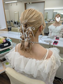 京都ヘアセット着付け専門サロン 夢館 五条店(yumeyakata) 編みおろしツインアレンジ