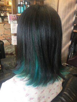 オーバーキャプテンネイキッド(OVER CAPTAIN NAKED) インナーカラー　　　ターコイズ