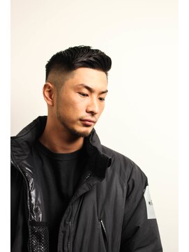 レンゲン(LENGEN) 束感刈り上げビジネス七三ツーブロックアップバング343