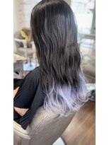 ジウ 上通り(JIU)&nbsp;20代30代小顔ゆるふわロンググラデーションホワイトラベンダー