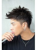 ビジネスツーブロックOK★かき上げトランクスヘアくせ毛風パーマ