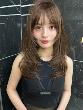 サイン 表参道(SIGN) 韓国ヘアーハッシュカットレイヤーカットグレージュブリーチ無し