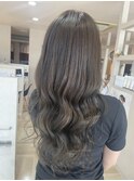 白髪ぼかしハイライト オリーブベージュカラー