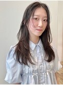 ワンカールレイヤー*センターパート*フェイスレイヤー*前髪*黒髪